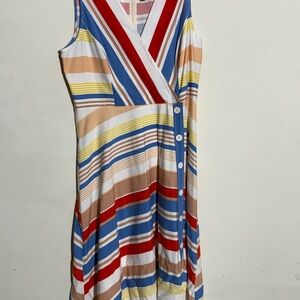 Striped Multicolor Sleeveless Dress